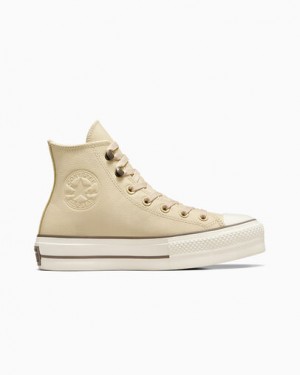 Beige Converse Chuck Tayor All Star Lift Women Platform Shoes Singapore | C-53482679