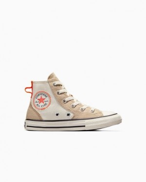Beige / Orange Converse Chuck Taylor All Star Kids' Canvas Shoes Singapore | C-30619759