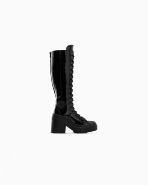 Black Converse Chuck 70 De Luxe Heel XXHi Women Platform Shoes Singapore | C-34821709