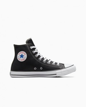 Black Converse Chuck Taylor All Star Leather Men Sneakers Singapore | C-62193809