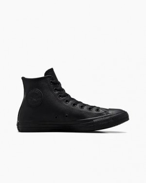 Black Converse Chuck Taylor All Star Leather Women Sneakers Singapore | C-75314829