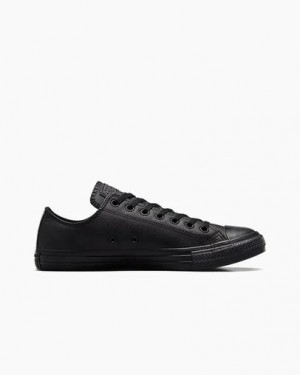 Black Converse Chuck Taylor All Star Leather Women Tennis Shoes Singapore | C-79456809