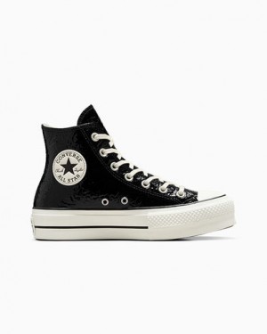 Black Converse Chuck Taylor All Star Lift Women Platform Shoes Singapore | C-78452619