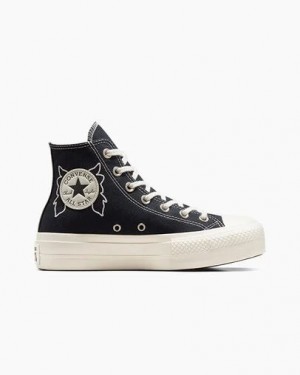 Black Converse Chuck Taylor All Star Lift Women Platform Shoes Singapore | C-47695289