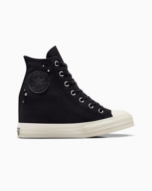 Black Converse Chuck Taylor All Star Wedge Women Platform Shoes Singapore | C-61358029