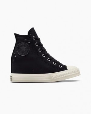 Black Converse Chuck Taylor All Star Wedge Women Platform Shoes Singapore | C-60437829