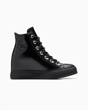 Black Converse Chuck Taylor All Star Wedge Women Platform Shoes Singapore | C-89274609