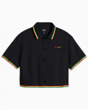 Black Converse Converse x Daily Paper Cropped Men T Shirts Singapore | C-05418729