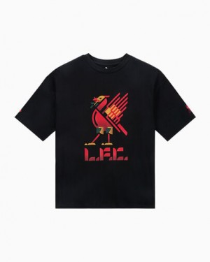 Black Converse Converse x Liverpool FC Liver Bird Women T Shirts Singapore | C-40359829