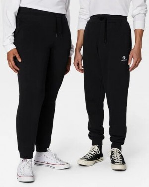Black Converse Go-To Embroidered Star Chevron Standard-Fit Women Sweatpants Singapore | C-50236899