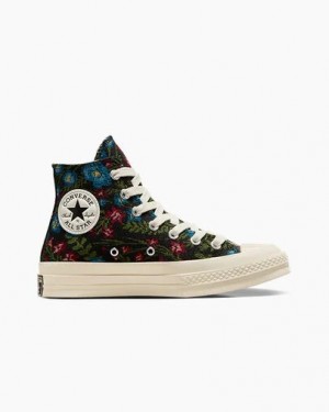 Black / Beige White Converse Chuck 70 Floral Tapestry Women Sneakers Singapore | C-12406739