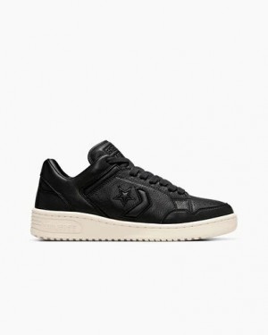 Black / Beige White Converse Weapon Mono Leather Men Basketball Shoes Singapore | C-78395029