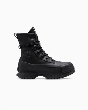 Black / Grey Converse Chuck Taylor All Star Lugged 2.0 XHi Waterproof Leather Men Platform Shoes Singapore | C-90268419