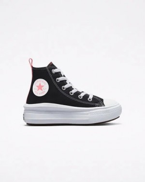 Black / Pink Light Blue / White Converse Chuck Taylor All Star Move Color Pop Kids' Platform Shoes Singapore | C-74380529