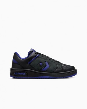 Black / Purple / Black Converse Weapon Leather Men Basketball Shoes Singapore | C-30265879