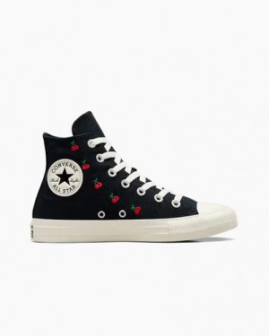 Black / Red Converse Chuck Taylor All Star Cherries Women Sneakers Singapore | C-29341709