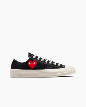 Black / Red Converse PLAY Comme des Garçons Single Heart Chuck 70 Women Sneakers Singapore | C-94217859