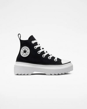 Black / White Converse Chuck Taylor All Star Lugged Lift Platform Kids' Canvas Shoes Singapore | C-46792309
