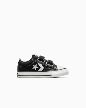 Black / White Converse Star Player 76 Easy-On Kids' Canvas Shoes Singapore | C-23167809