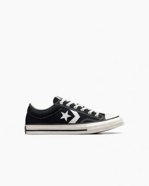 Black / White Converse Star Player 76 Foundational Kids' Canvas Shoes Singapore | C-78421369