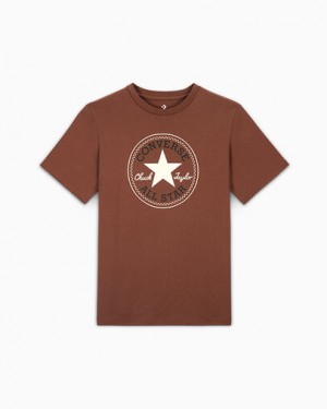 Brown Converse Go-To All Star Patch Standard-Fit Men T Shirts Singapore | C-75320849