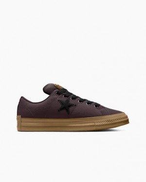 Burgundy / Black Converse One Star Puff Men Skate Shoes Singapore | C-75264939