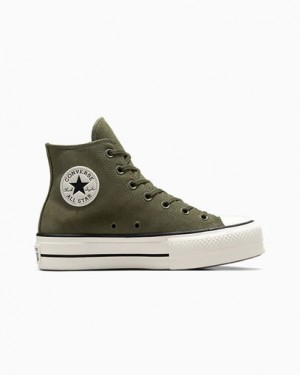 Dark Green / Black Converse Chuck Taylor All Star Lift Women Platform Shoes Singapore | C-85196079