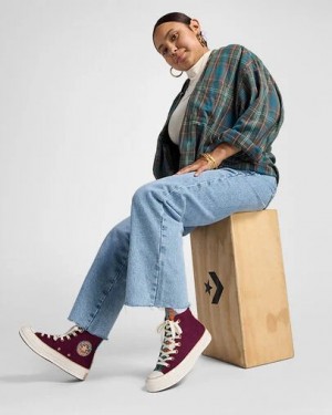 Deep Burgundy Converse Chuck 70 Women Canvas Shoes Singapore | C-20897659