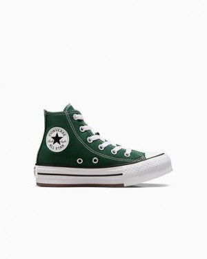 Green / White / Beige White Converse Chuck Taylor All Star EVA Lift Kids' Platform Shoes Singapore | C-18632579