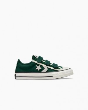Green / White / Black Converse Star Player 76 Luxe Kids' Sneakers Singapore | C-07846259