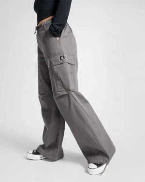 Grey Converse Fleece Women Cargo Pants Singapore | C-29657039