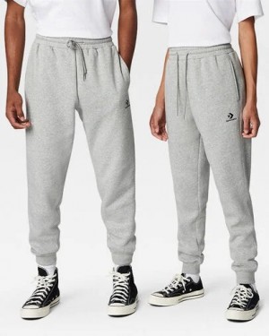 Grey Converse Go-To Embroidered Star Chevron Standard-Fit Men Sweatpants Singapore | C-98361759