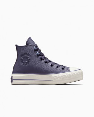 Grey Purple / Lavender Grey Converse Chuck Tayor All Star Lift Women Platform Shoes Singapore | C-32571409