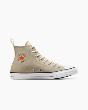 Grey / Beige White Converse Chuck Taylor All Star Vintage Athletic Men Sneakers Singapore | C-15890349