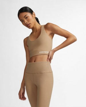 Khaki Converse Wordmark Women Bra Singapore | C-57148399