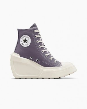 Lavender Grey / Black Converse Chuck 70 De Luxe Wedge Women Sneakers Singapore | C-85934609