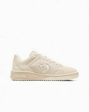 Light Beige Converse Weapon Leather Men Tennis Shoes Singapore | C-21036479