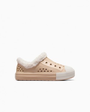 Light Brown Converse Chuck Taylor All Star Play Lite CX Sherpa Kids' Sneakers Singapore | C-09614759