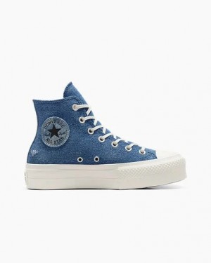 Navy Converse Chuck Taylor All Star Lift Denim Women Sneakers Singapore | C-49278309