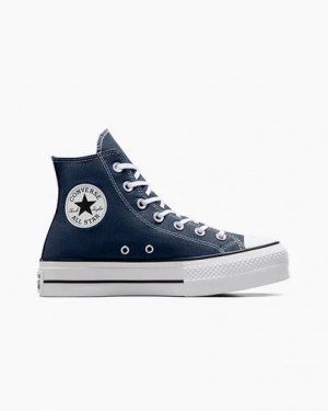 Navy / White / Black Converse Chuck Taylor All Star Lift Platform Women Canvas Shoes Singapore | C-68231599