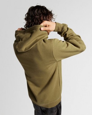 Olive Converse Go-To Embroidered Star Chevron Standard-Fit Fleece Women Hoodie Singapore | C-61328949
