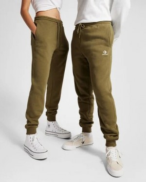 Olive Converse Go-To Embroidered Star Chevron Standard-Fit Men Sweatpants Singapore | C-36140989