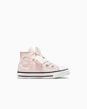 Pink / White Converse Chuck Taylor All Star Ruffles & Bows Easy-On Kids' Sneakers Singapore | C-78152039