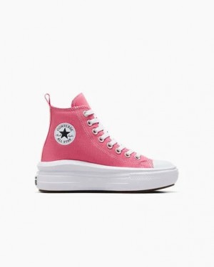 Pink / White / Black Converse Chuck Taylor All Star Move Platform Kids' Canvas Shoes Singapore | C-26537919