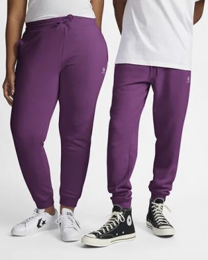 Purple Converse Go-To Embroidered Star Chevron Standard-Fit Men Sweatpants Singapore | C-54683099