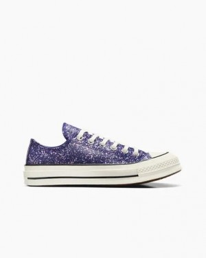 Purple / Black Converse Chuck 70 Glitter Women Sneakers Singapore | C-21960759