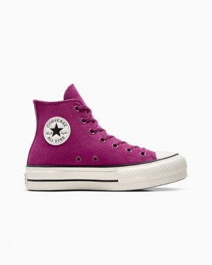 Purple / Black Converse Chuck Taylor All Star Lift Women Platform Shoes Singapore | C-86974039