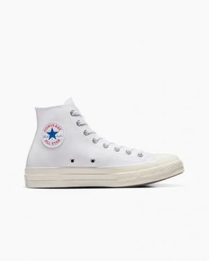 White Converse Chuck 70 Leather Women Sneakers Singapore | C-53427819