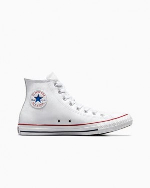 White Converse Chuck Taylor All Star Leather Men Sneakers Singapore | C-92375189