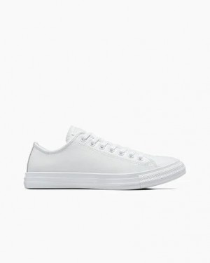 White Converse Chuck Taylor All Star Leather Women Tennis Shoes Singapore | C-87645109